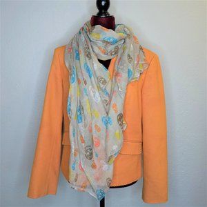 Skulls Scarf Spring Colors on Tan